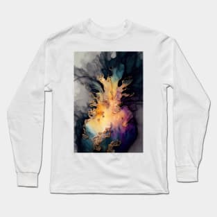 Pineapple Fusion - Abstract Alcohol Ink Resin Art Long Sleeve T-Shirt